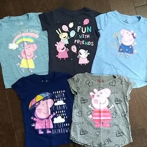 Bundle of 5 Peppa Pig Shirts - Size 3T